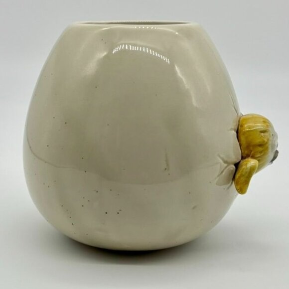 Vintage Fitz and Floyd Bird Hatching From Egg Vase Mug Ceramic Signed Dated 1977 - Picture 4 of 10